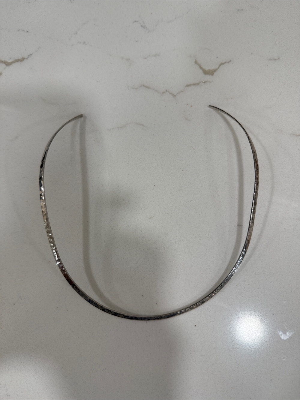 Hammered Sterling Silver Torque Neck Collar - Women Jewelry